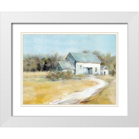 Summer Barn White Modern Wood Framed Art Print with Double Matting by Nai, Danhui