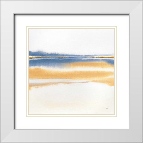 Blue and Orange II White Modern Wood Framed Art Print with Double Matting by Paschke, Chris