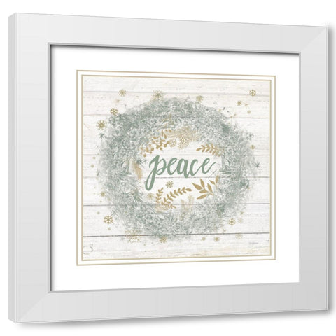 Frosty Peace Sage White Modern Wood Framed Art Print with Double Matting by Urban, Mary