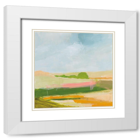 Spring Green White Modern Wood Framed Art Print with Double Matting by Munger, Pamela