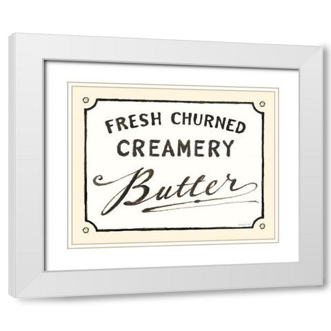 Creamery Butter White Modern Wood Framed Art Print with Double Matting by Nai, Danhui