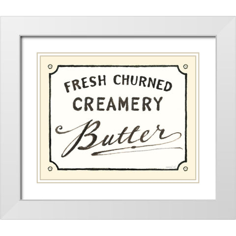 Creamery Butter White Modern Wood Framed Art Print with Double Matting by Nai, Danhui