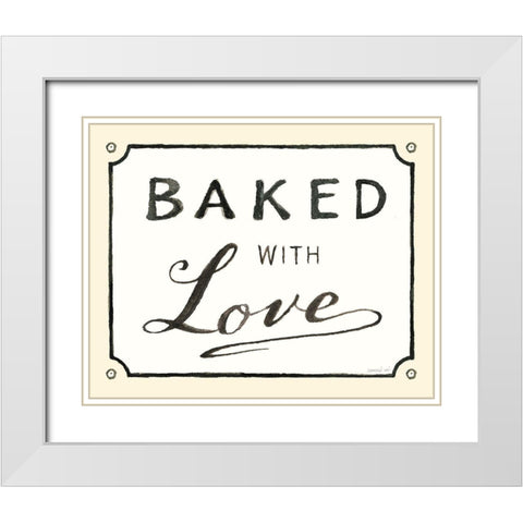 Baked with Love White Modern Wood Framed Art Print with Double Matting by Nai, Danhui