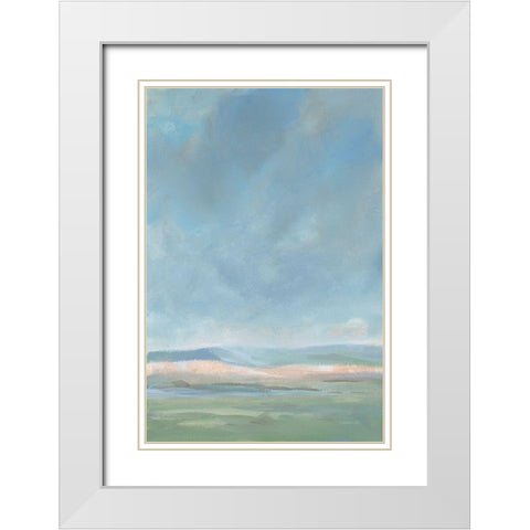 Faded Hills White Modern Wood Framed Art Print with Double Matting by Nai, Danhui