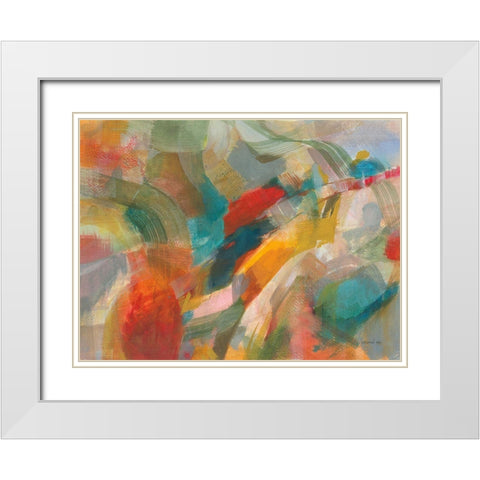 Folds of Color White Modern Wood Framed Art Print with Double Matting by Nai, Danhui