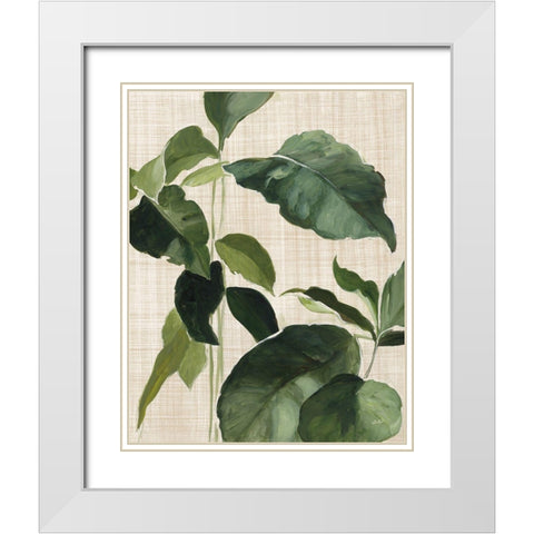 Tropical Study II Linen White Modern Wood Framed Art Print with Double Matting by Purinton, Julia