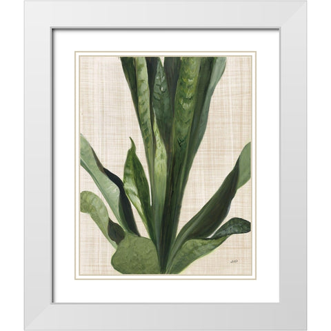 Tropical Study III Linen White Modern Wood Framed Art Print with Double Matting by Purinton, Julia