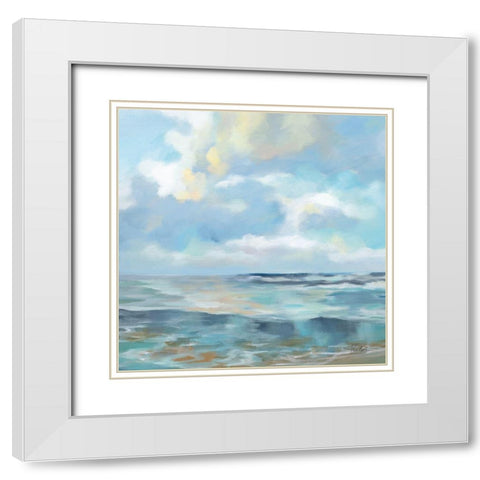 Summer Clouds Light Sq White Modern Wood Framed Art Print with Double Matting by Vassileva, Silvia
