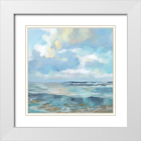 Summer Clouds Light Sq White Modern Wood Framed Art Print with Double Matting by Vassileva, Silvia