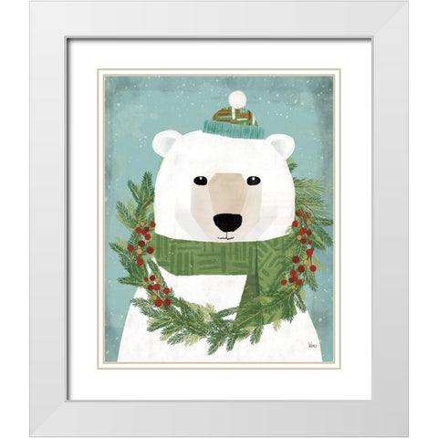 Holiday Likeness II Festive White Modern Wood Framed Art Print with Double Matting by Charron, Veronique