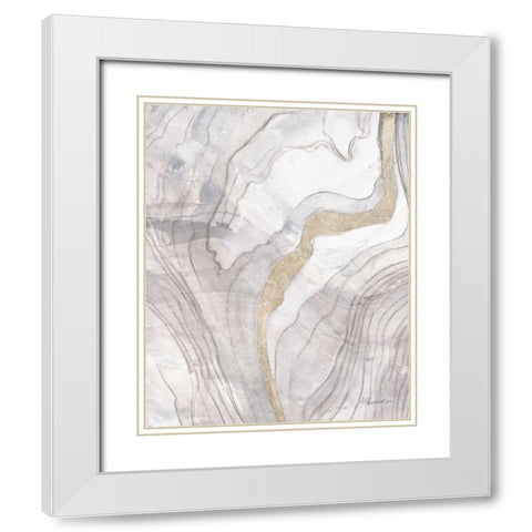 Shimmering Water II Neutral White Modern Wood Framed Art Print with Double Matting by Hristova, Albena