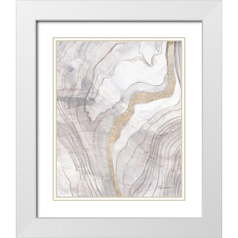 Shimmering Water II Neutral White Modern Wood Framed Art Print with Double Matting by Hristova, Albena