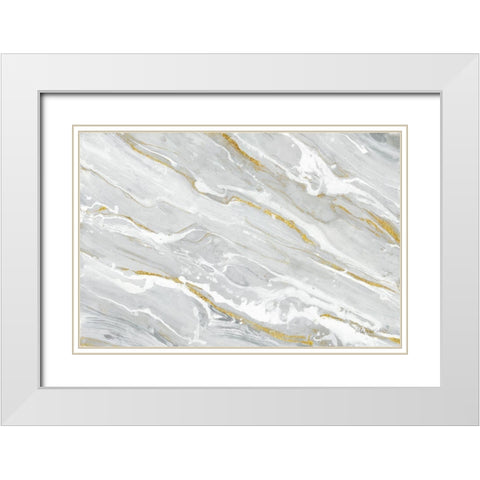 Going with the Flow Neutral White Modern Wood Framed Art Print with Double Matting by Hristova, Albena