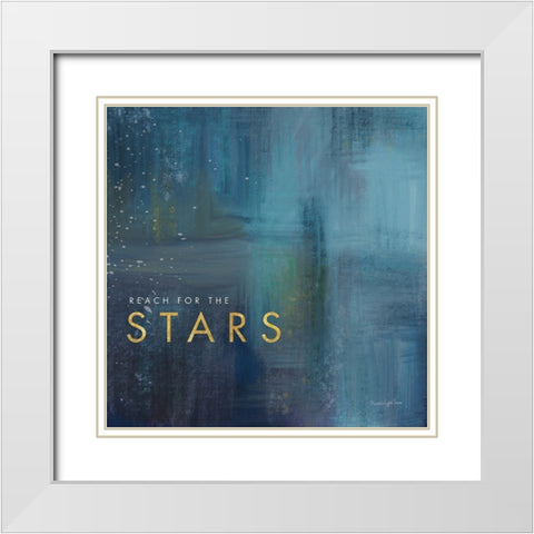 Stars Gold White Modern Wood Framed Art Print with Double Matting by Charro, Mercedes Lopez