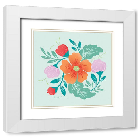 Market Flowers II White Modern Wood Framed Art Print with Double Matting by Graham, Gia