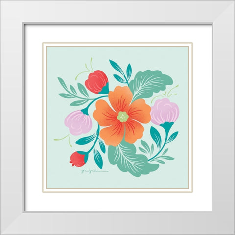 Market Flowers II White Modern Wood Framed Art Print with Double Matting by Graham, Gia