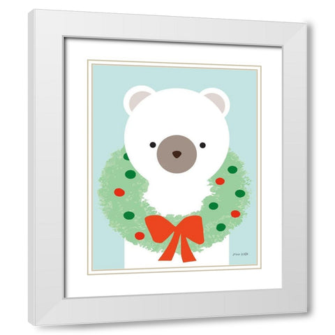 Polar Bear White Modern Wood Framed Art Print with Double Matting by Kelle, Ann