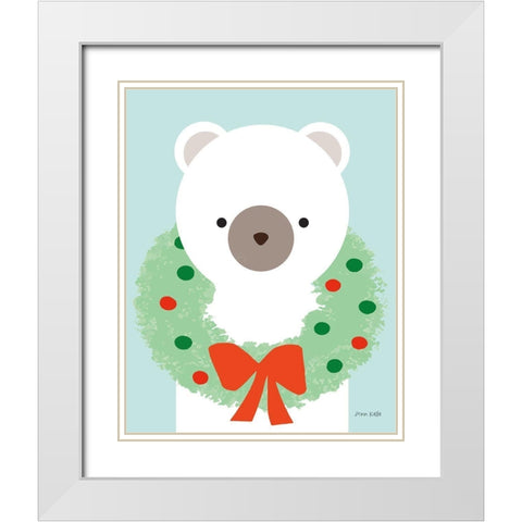 Polar Bear White Modern Wood Framed Art Print with Double Matting by Kelle, Ann