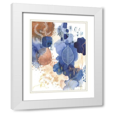 Indigo Bliss II White Modern Wood Framed Art Print with Double Matting by Horn, Laura
