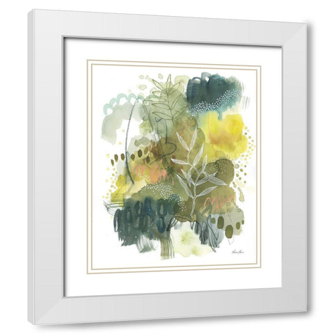 Natures Gold II White Modern Wood Framed Art Print with Double Matting by Horn, Laura