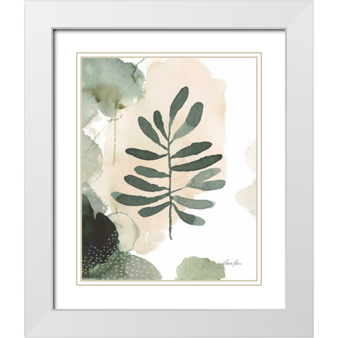 Sage Bliss III White Modern Wood Framed Art Print with Double Matting by Horn, Laura
