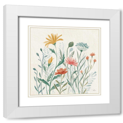 Wildflower Vibes III White Modern Wood Framed Art Print with Double Matting by Penner, Janelle