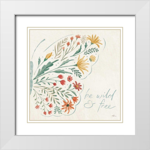 Wildflower Vibes VII White Modern Wood Framed Art Print with Double Matting by Penner, Janelle