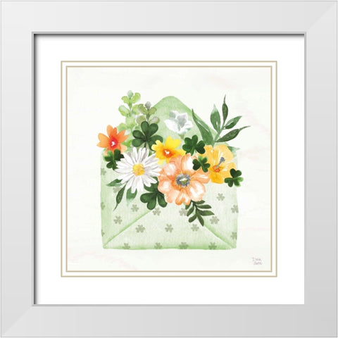 Lucky Charm I White Modern Wood Framed Art Print with Double Matting by June, Dina