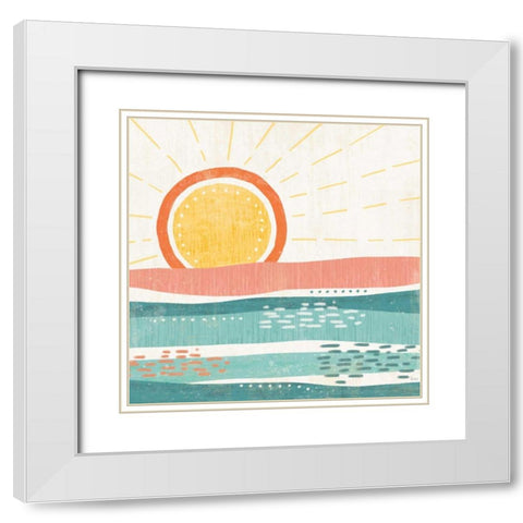 Sweet Summer VI White Modern Wood Framed Art Print with Double Matting by Charron, Veronique