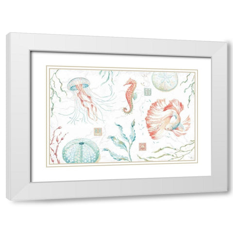 Delicate Sea I White Modern Wood Framed Art Print with Double Matting by Brissonnet, Daphne