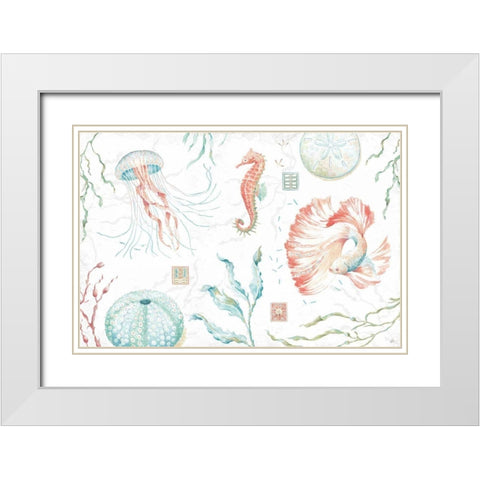 Delicate Sea I White Modern Wood Framed Art Print with Double Matting by Brissonnet, Daphne
