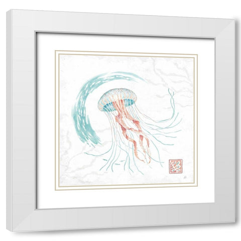 Delicate Sea IV White Modern Wood Framed Art Print with Double Matting by Brissonnet, Daphne