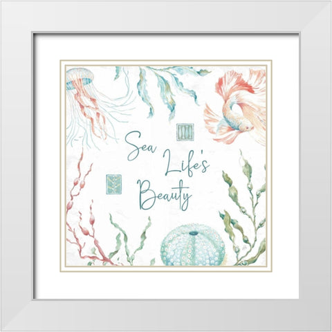 Delicate Sea XII White Modern Wood Framed Art Print with Double Matting by Brissonnet, Daphne