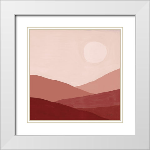 Warm Desert Landscape I White Modern Wood Framed Art Print with Double Matting by Zaman, Farida