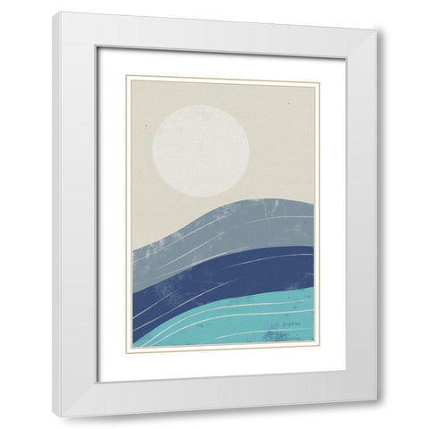 Desert Sunrise I Blue White Modern Wood Framed Art Print with Double Matting by Thorns, Becky