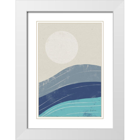 Desert Sunrise I Blue White Modern Wood Framed Art Print with Double Matting by Thorns, Becky