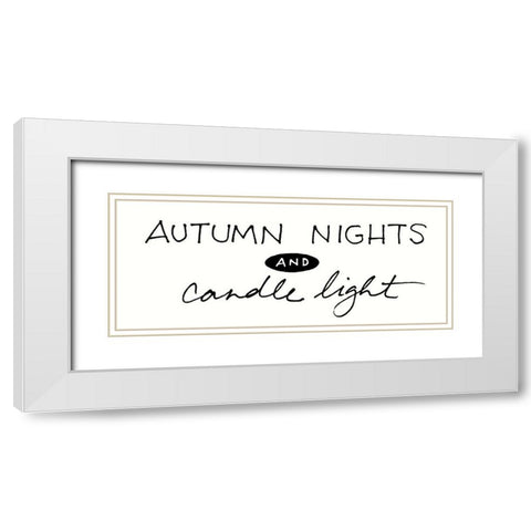 Autumn Nights and Candle Light White Modern Wood Framed Art Print with Double Matting by Wild Apple Portfolio