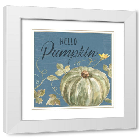 Happy Harvest VII Blue White Modern Wood Framed Art Print with Double Matting by Vassileva, Silvia