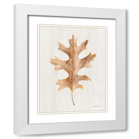 Fallen Leaf I Texture White Modern Wood Framed Art Print with Double Matting by Nai, Danhui