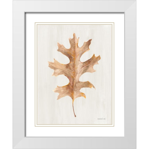 Fallen Leaf I Texture White Modern Wood Framed Art Print with Double Matting by Nai, Danhui