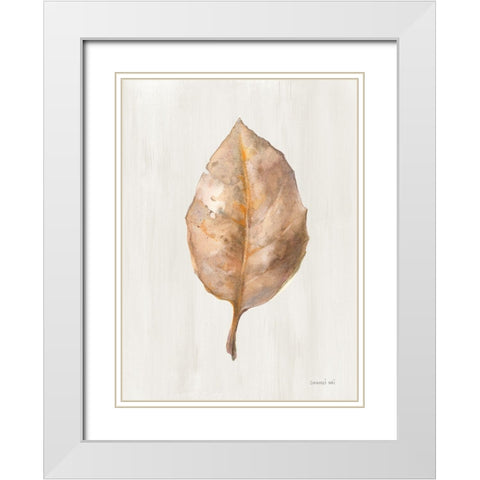 Fallen Leaf II Texture White Modern Wood Framed Art Print with Double Matting by Nai, Danhui