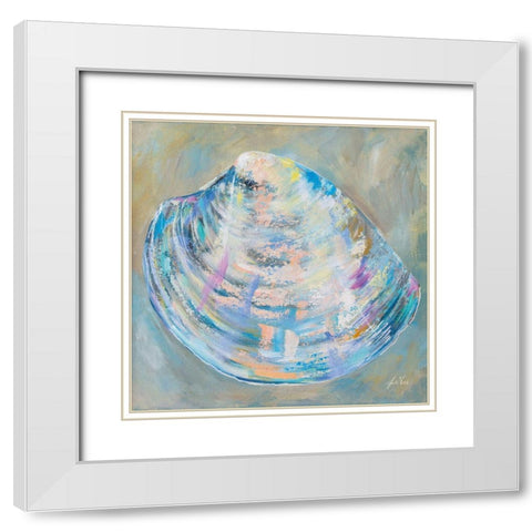 Baby Shell White Modern Wood Framed Art Print with Double Matting by Vertentes, Jeanette