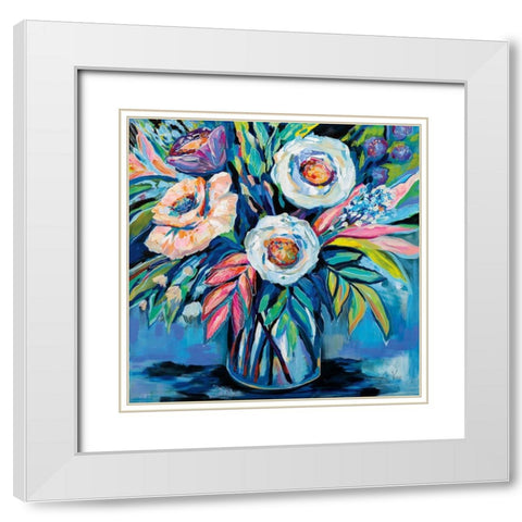 Confetti White Modern Wood Framed Art Print with Double Matting by Vertentes, Jeanette