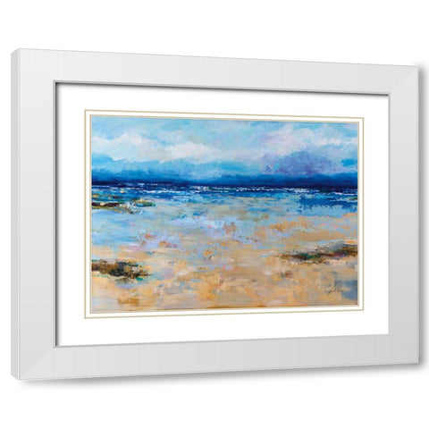 East Beach White Modern Wood Framed Art Print with Double Matting by Vertentes, Jeanette