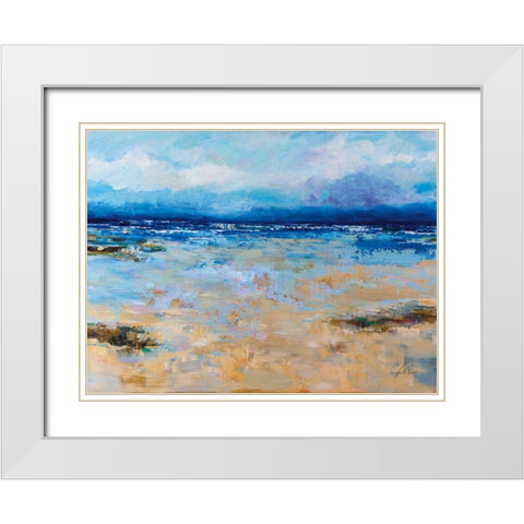 East Beach White Modern Wood Framed Art Print with Double Matting by Vertentes, Jeanette