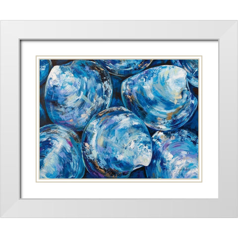 Group of Quahogs White Modern Wood Framed Art Print with Double Matting by Vertentes, Jeanette