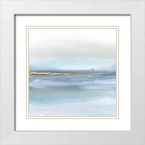 Blue Earth II White Modern Wood Framed Art Print with Double Matting by Paschke, Chris