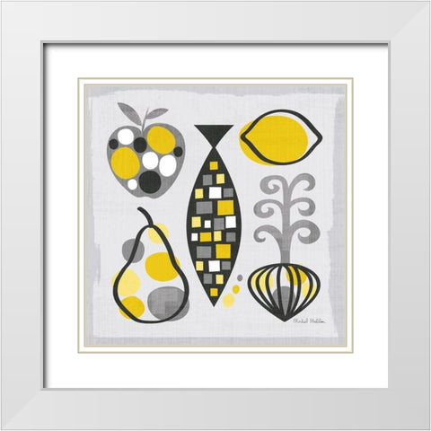 Modern Kitchen Square III Yellow White Modern Wood Framed Art Print with Double Matting by Mullan, Michael
