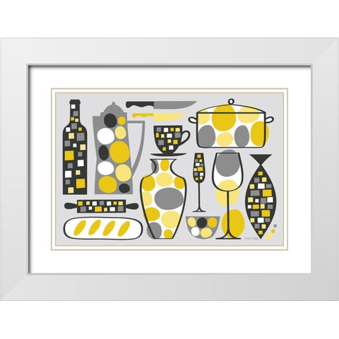 Modern Kitchen V Yellow White Modern Wood Framed Art Print with Double Matting by Mullan, Michael