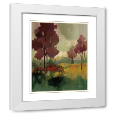 Fall Mosaic White Modern Wood Framed Art Print with Double Matting by Vassileva, Silvia